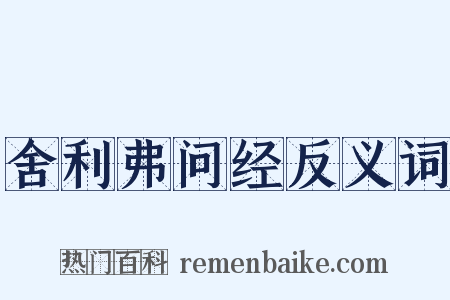 舍利弗问经反义词是什么意思的图片